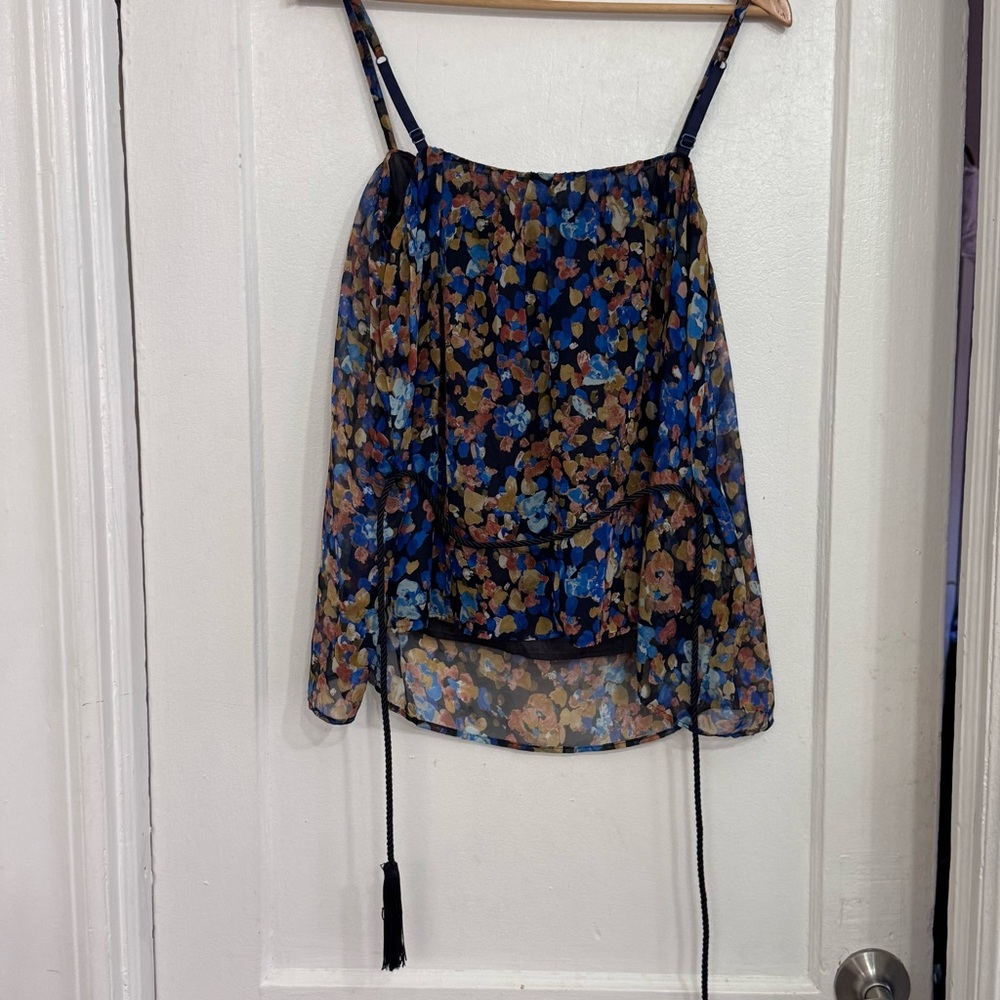 Sisley 100% Silk Floral Print Sleeveless Top – Size S - Picture 4 of 11
